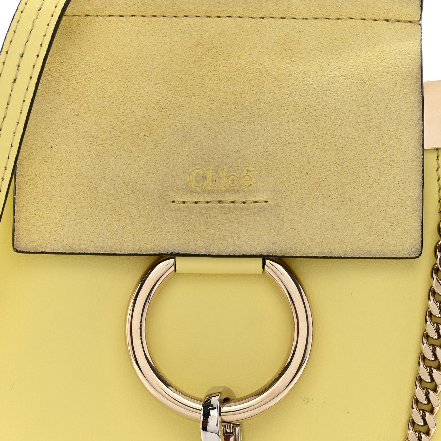 Suede Calfskin Mini Faye Bracelet Bag Lemonade