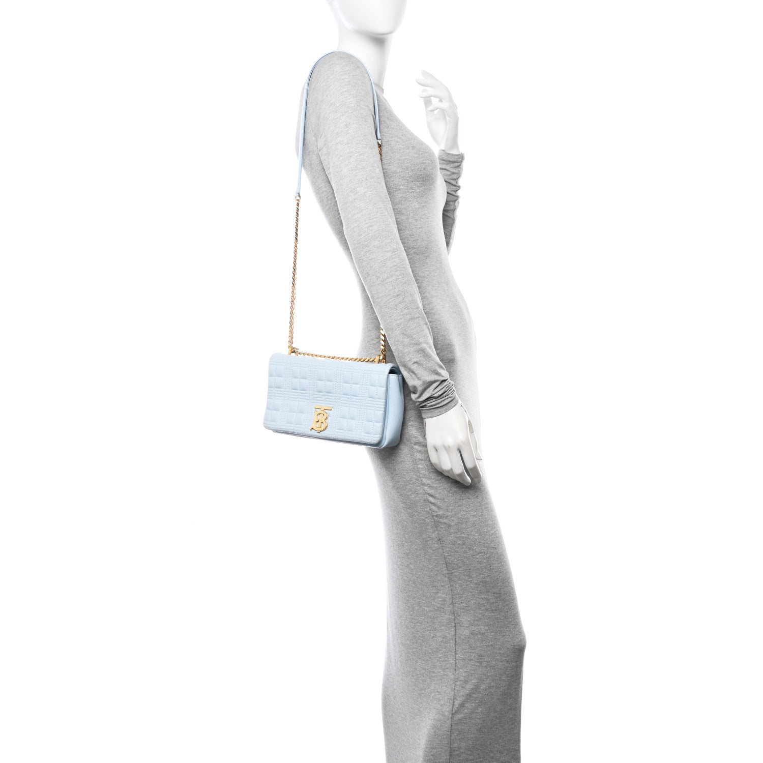 Burberry Lambskin Quilted Small Lola Bag Pale Blue 2 of 12