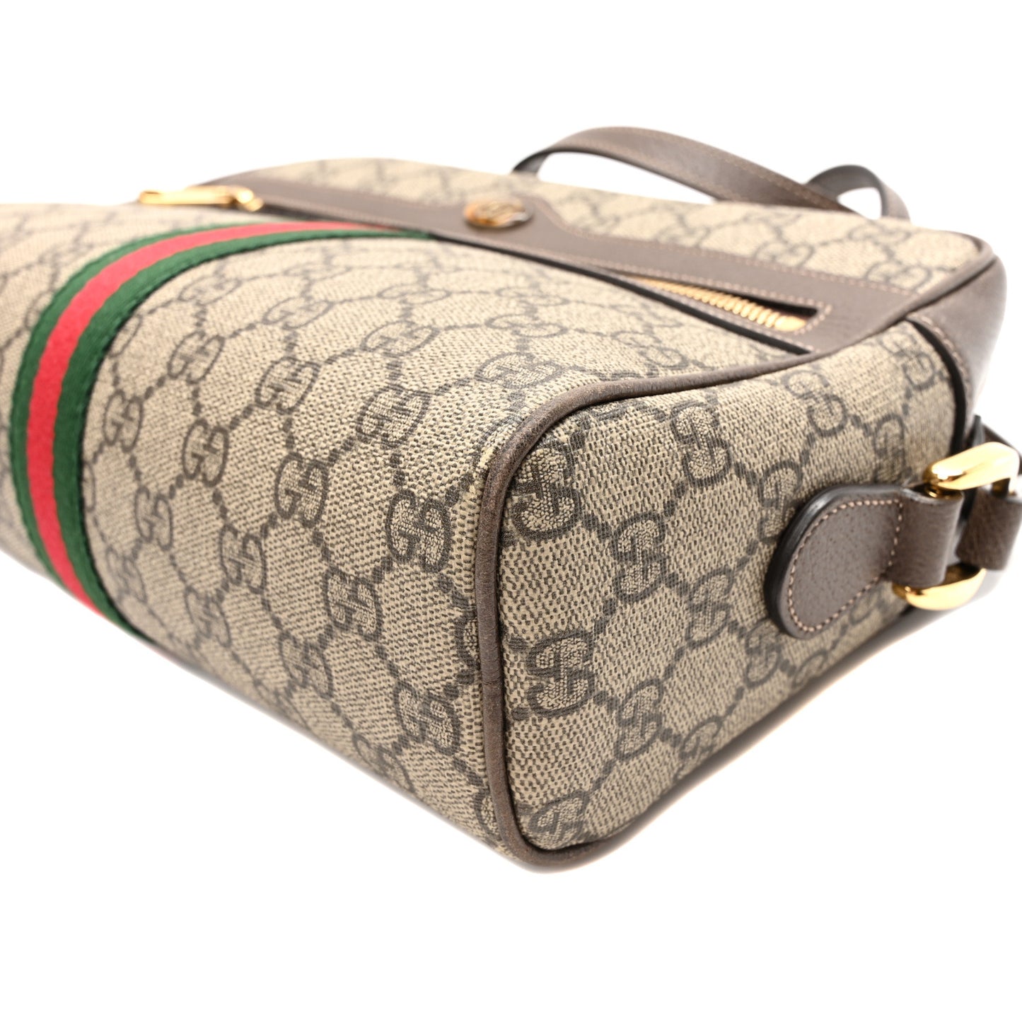 GG Supreme Monogram Web Small Ophidia Shoulder Bag Brown