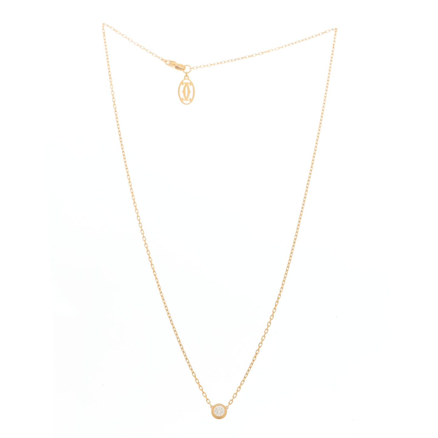 18K Pink Gold Diamond LM D'Amour Pendant Necklace