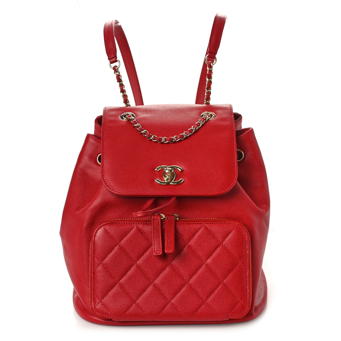 Caviar Quilted Business Affinity Backpack Red