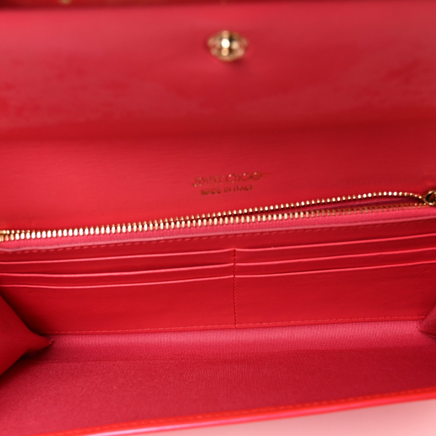 Jimmy Choo Patent Milla Wallet on Chain Geranium 4 of 8