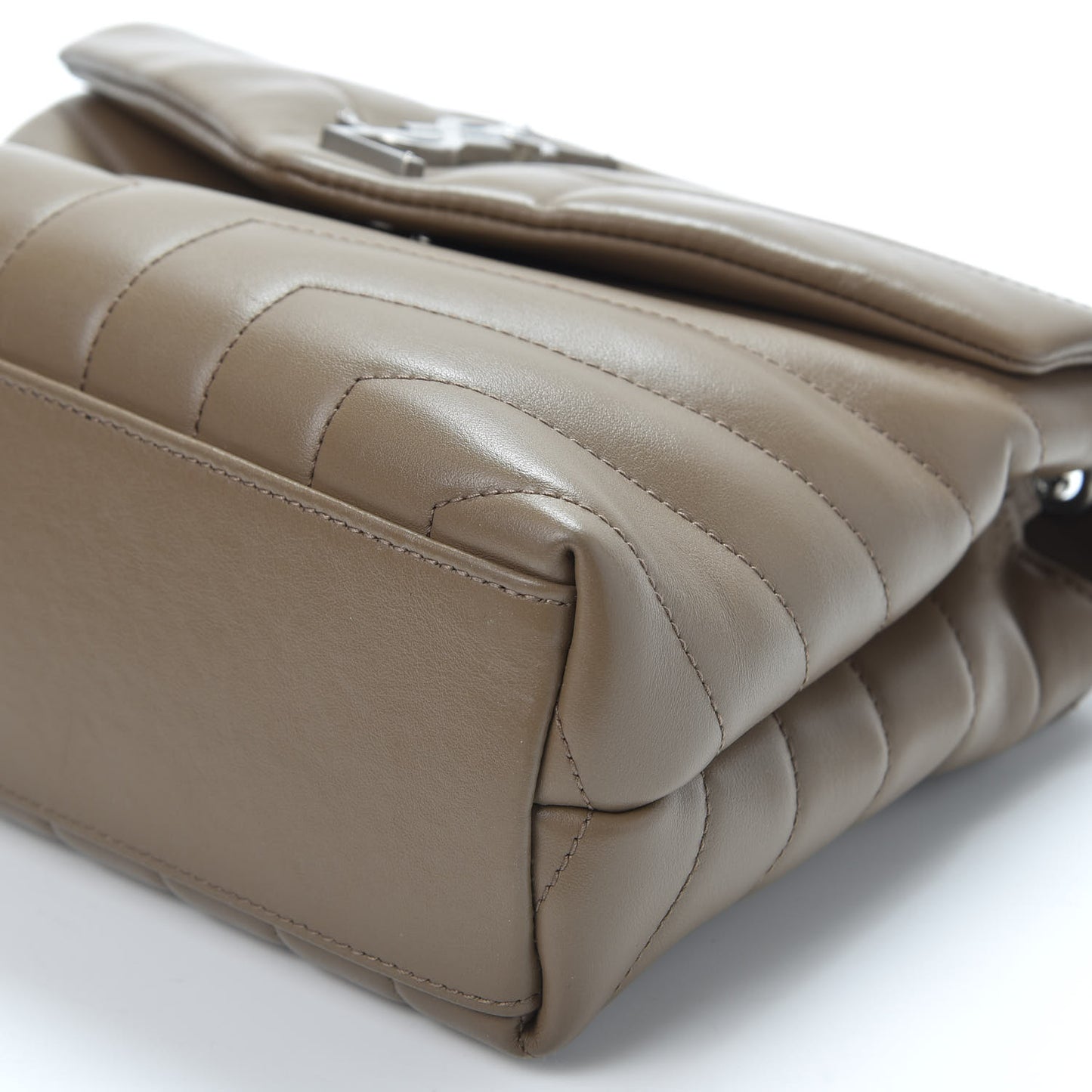 Calfskin Y Quilted Monogram Small Loulou Chain Satchel Faggio