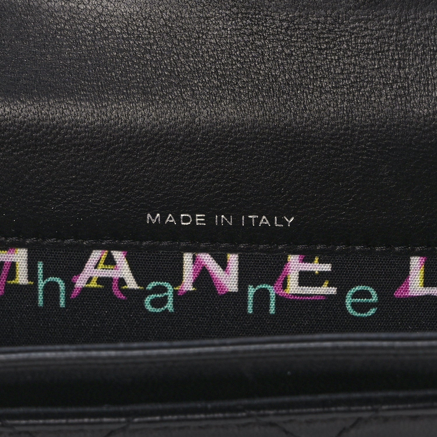 Chanel Lambskin Quilted Small Graffiti Compact Wallet Black 7 of 10