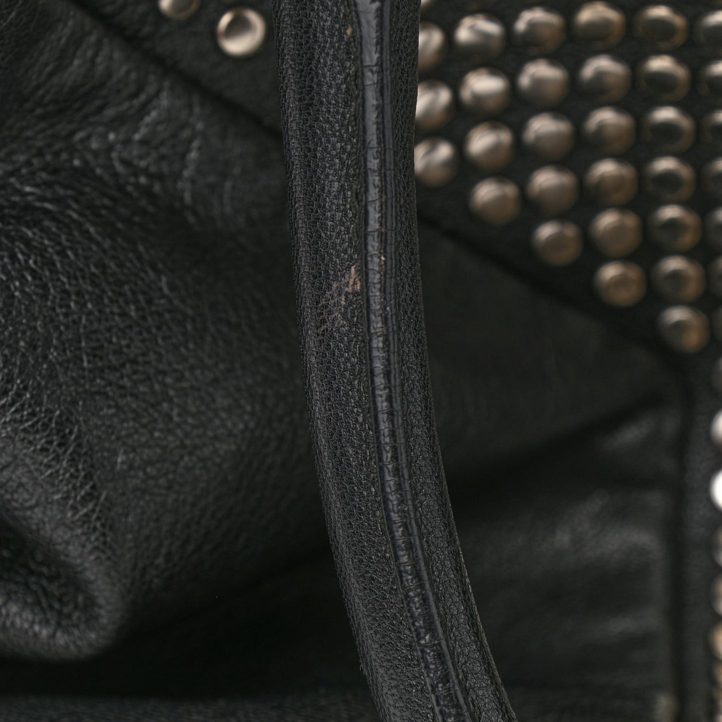 Calfskin Studded Easy Sac Black