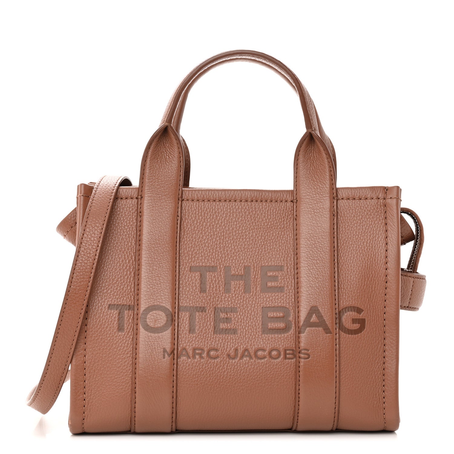 Marc Jacobs Grained Calfskin Mini The Tote Bag Argan Oil 1 of 18