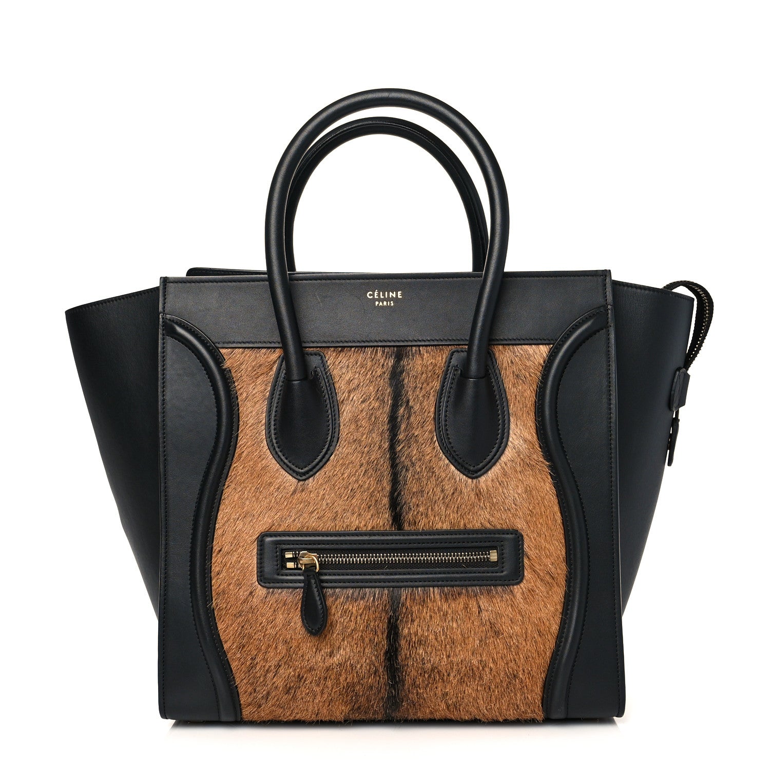 Celine Pony Hair Mini Luggage Brown 1 of 9