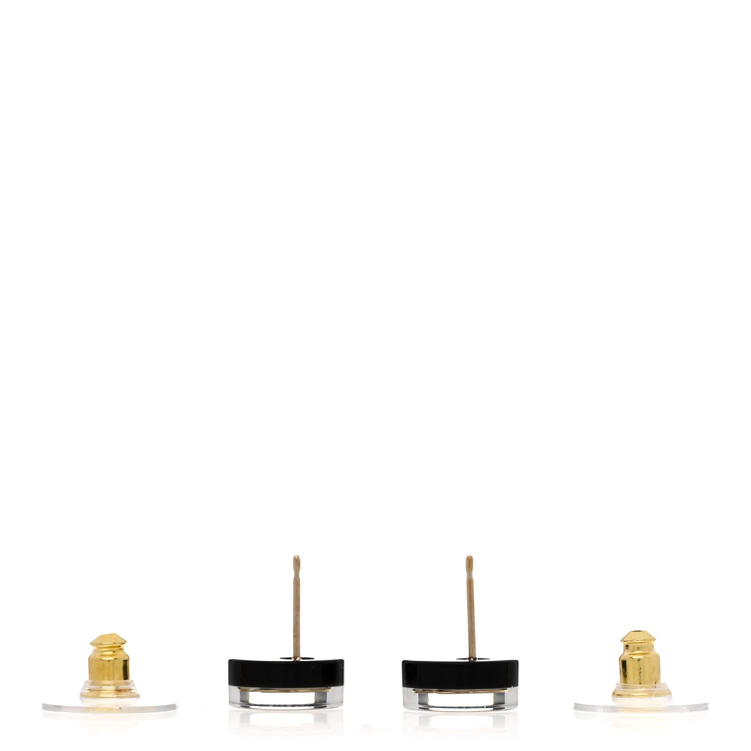 Chanel Resin CC Earrings White Black 3 of 4