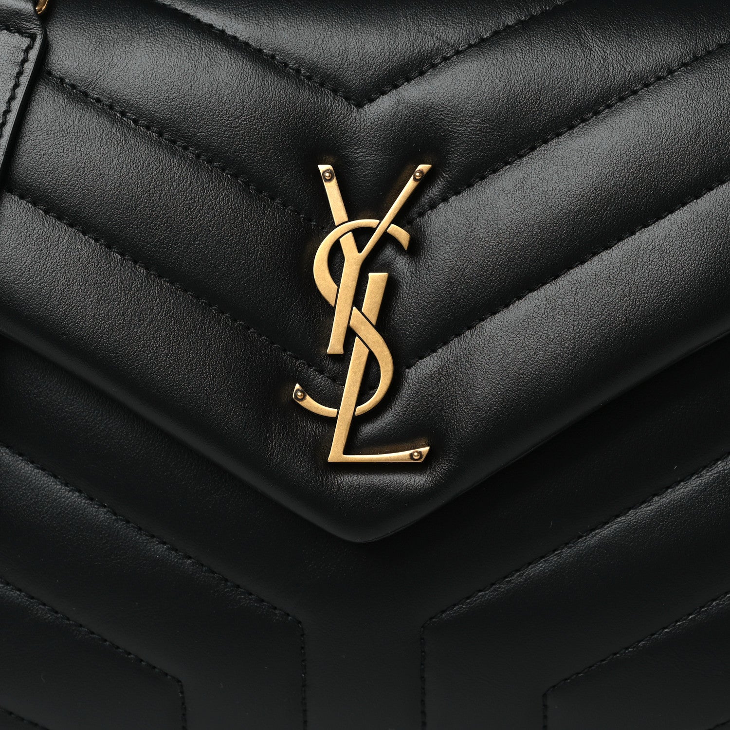 Saint Laurent Calfskin Y Quilted Monogram Small Loulou Chain Satchel Black 8 of 11