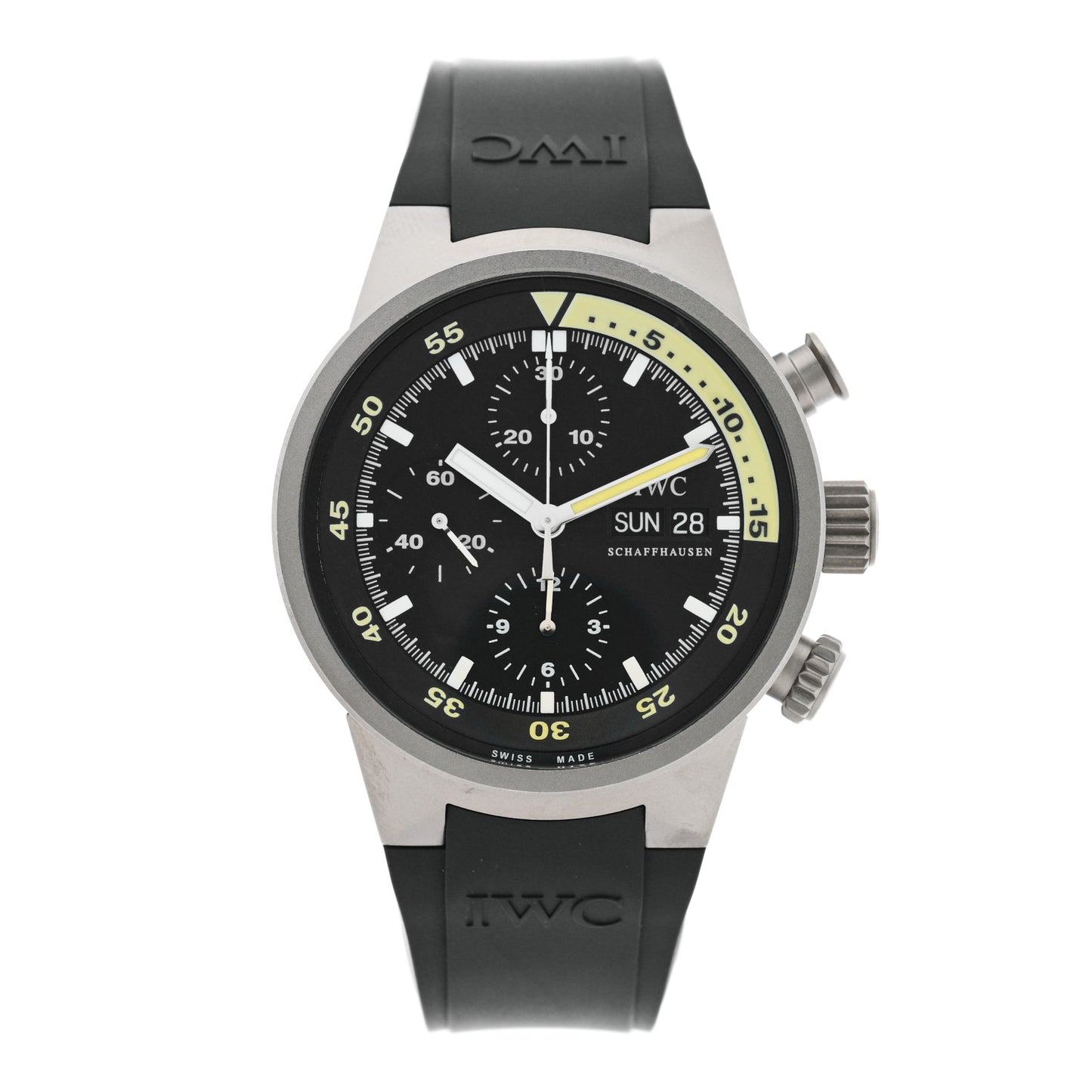 Titanium Rubber 42mm Aquatimer Chronograph Automatic Watch Black IW371918