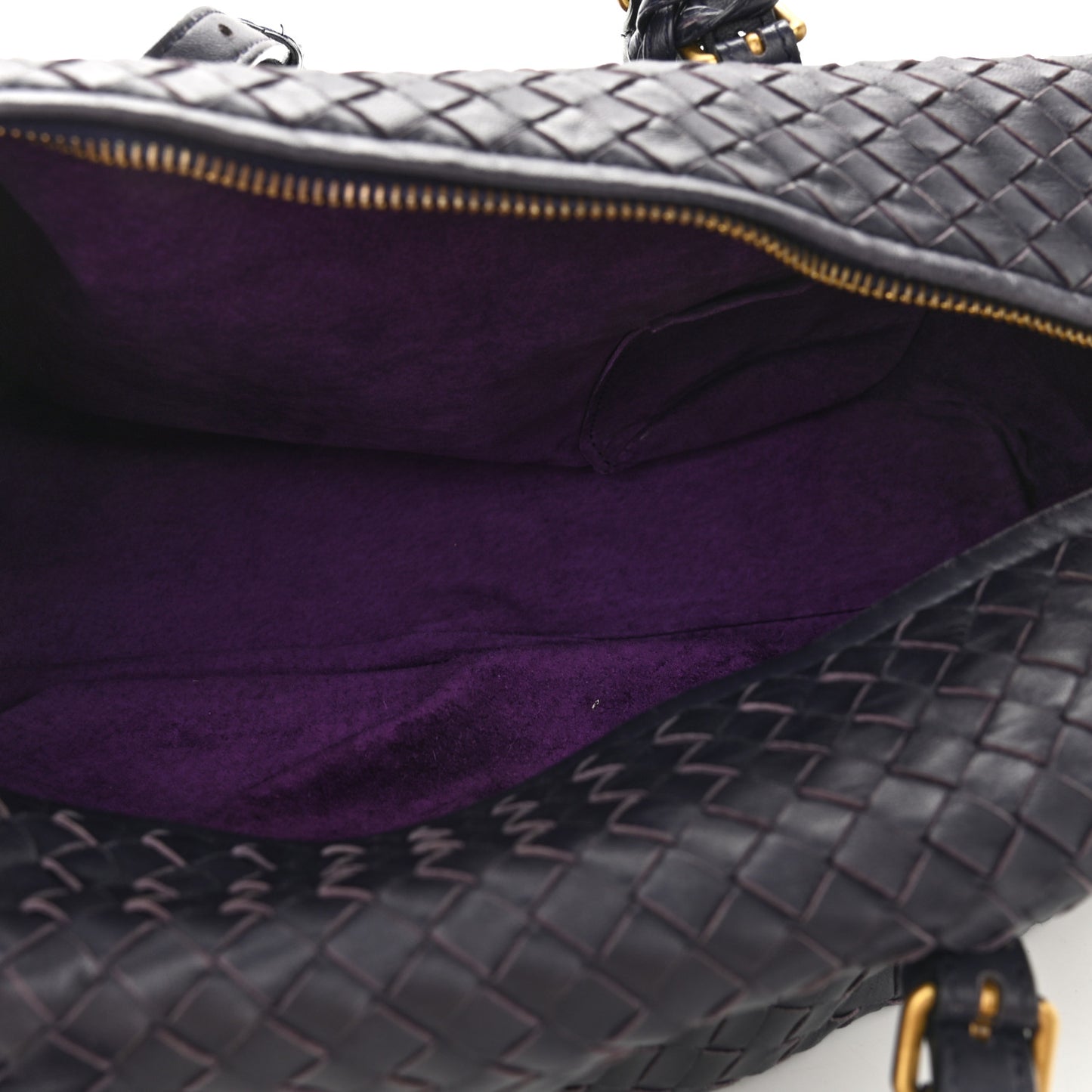 Nappa Intrecciato Boston Ink Aubergine