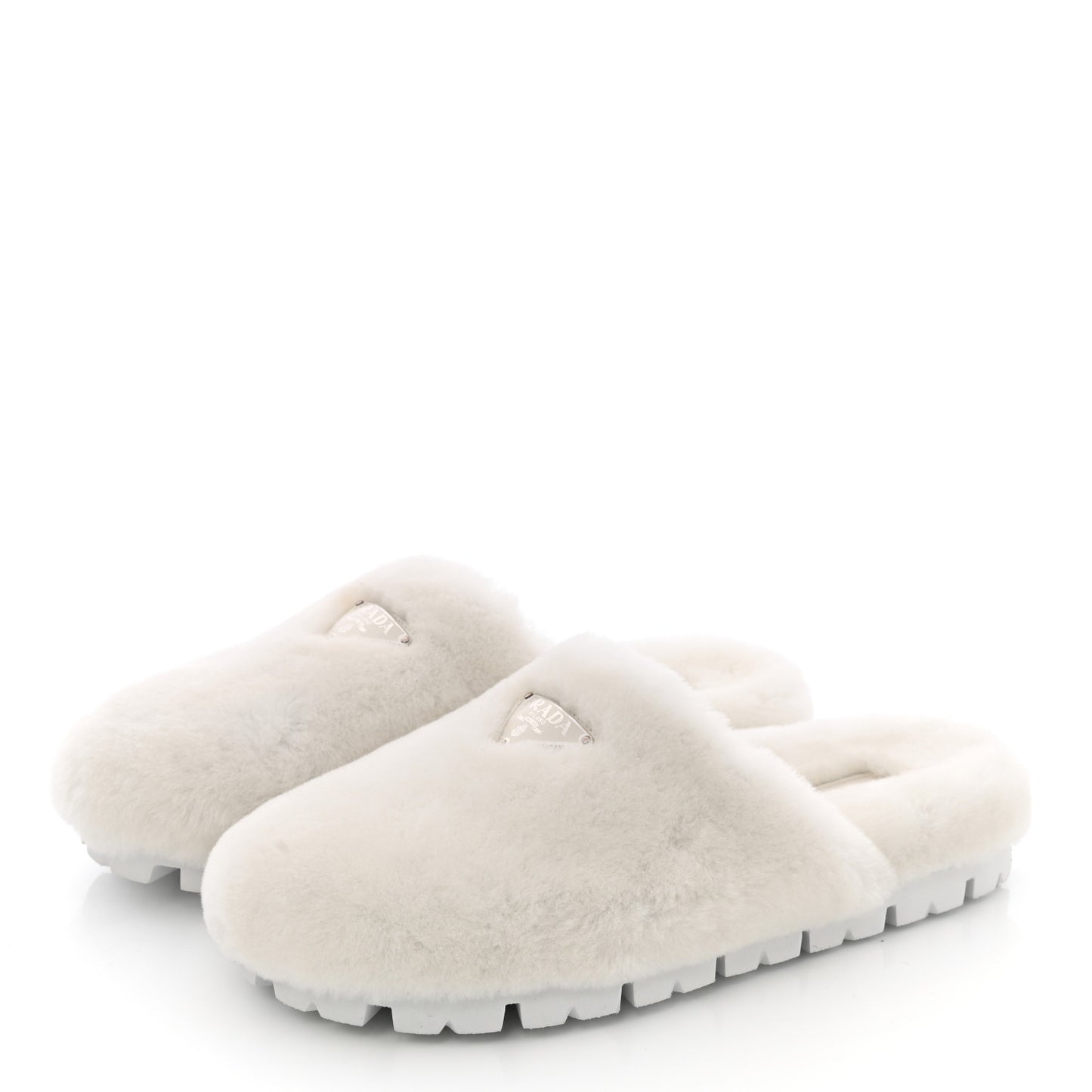 Montone Metal Triangle Logo 20mm Slippers 39 Bianco
