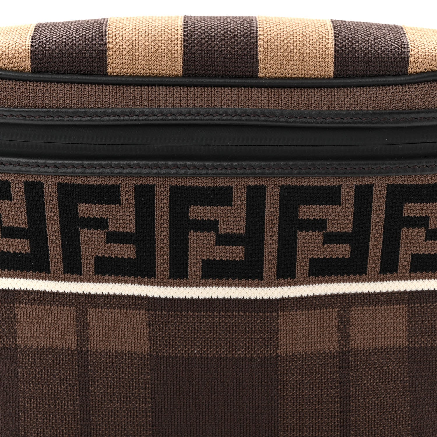 Fendi Vitello Century Maglia Pattern Mix Belt Bag Havana 8 of 10