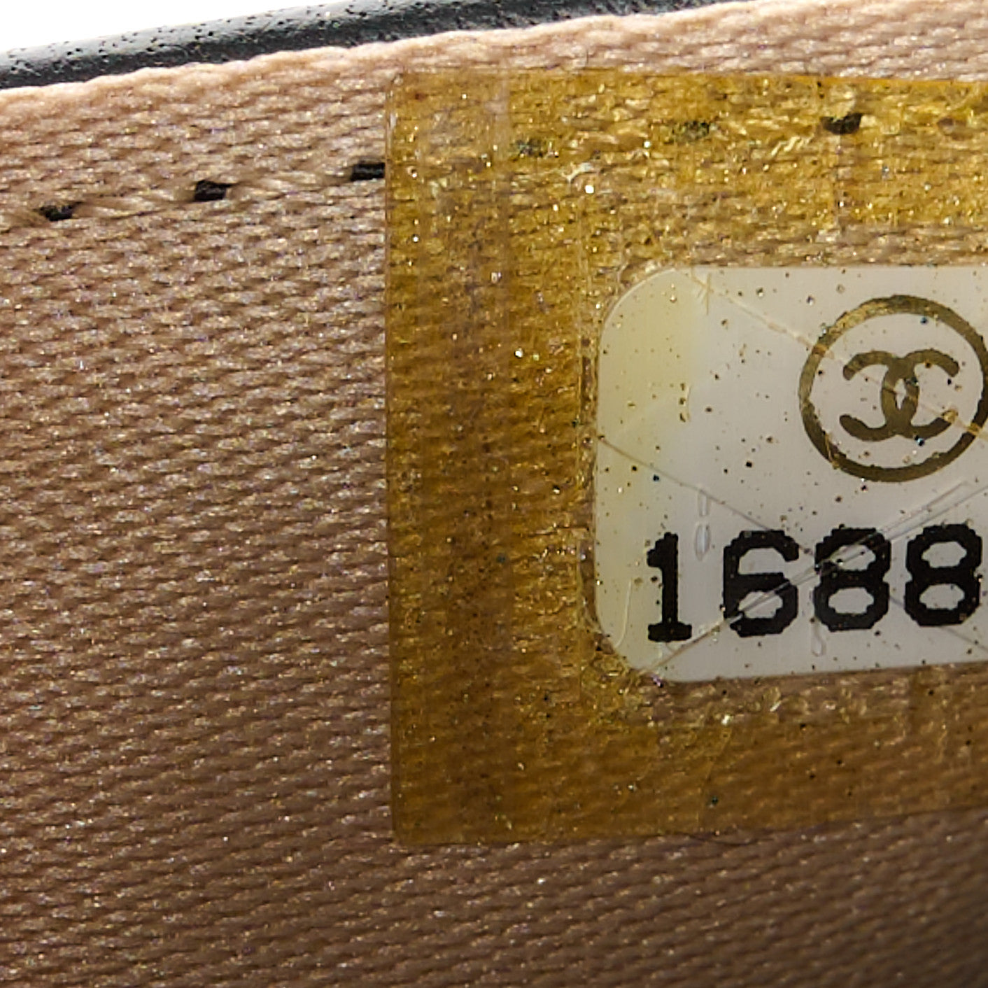 Lambskin Camellia Embossed Wallet on Chain WOC Black