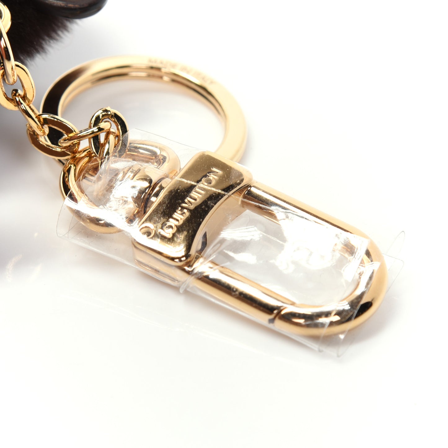 Wild Fur Monogram Eye-Trunk Bear Bag Charm
