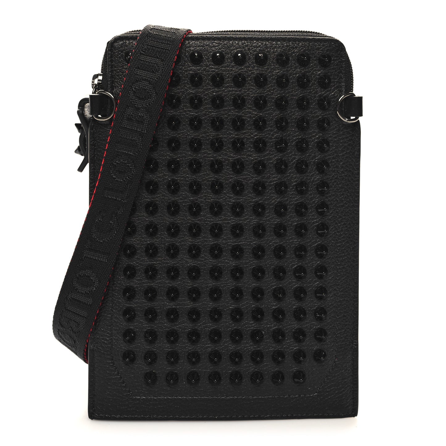 Empire Calfskin Spikes Loubilab Clutch Black