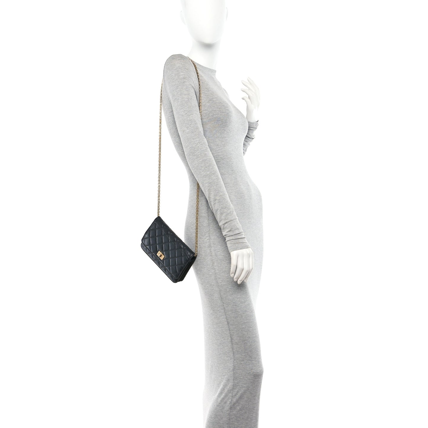 Aged Calfskin Quilted Reissue Wallet On Chain WOC Black