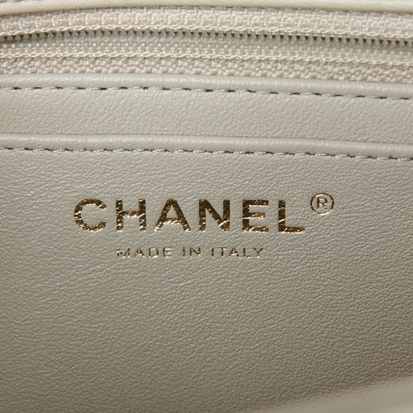 Lambskin Quilted Mini Rectangular Flap Grey