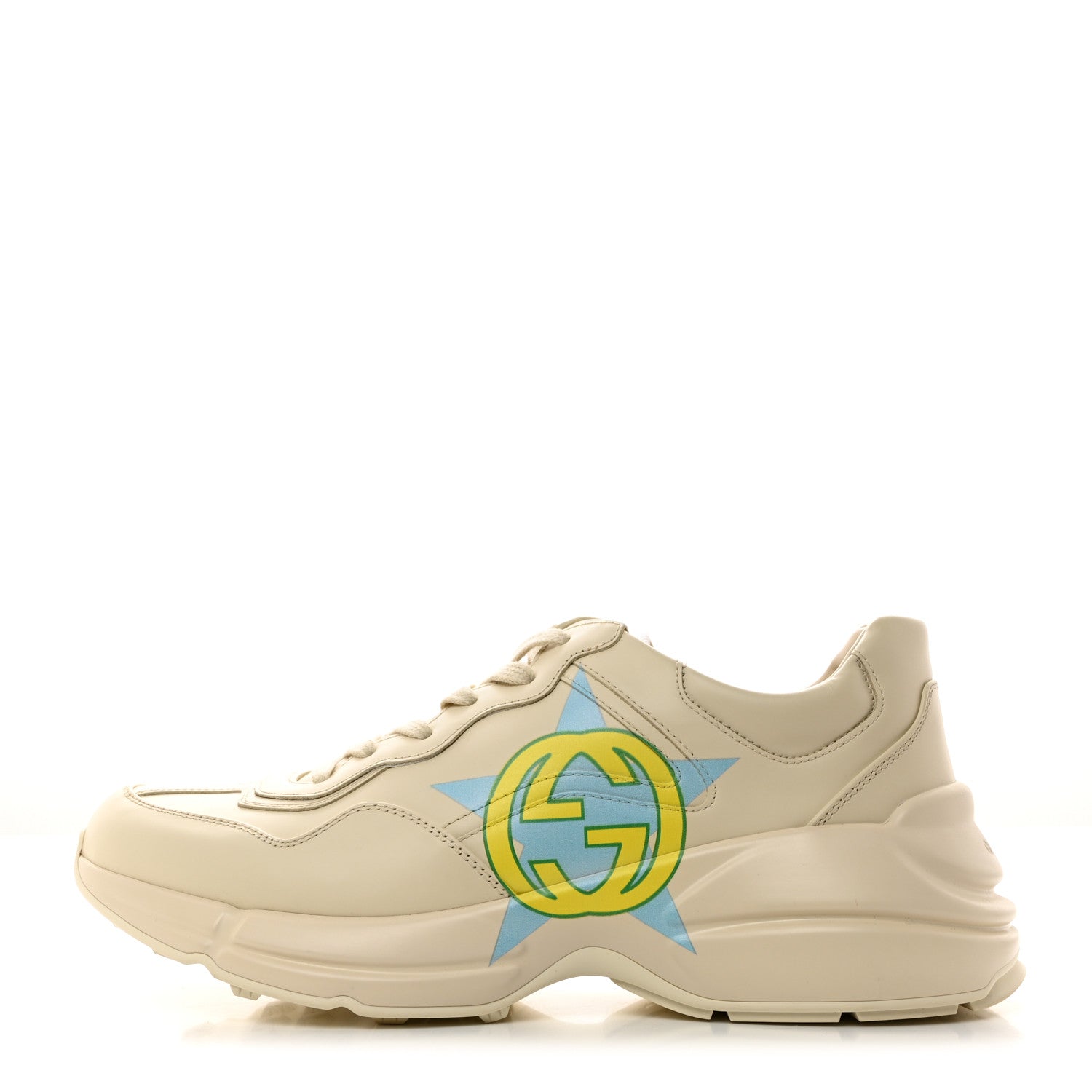 Gucci Apollo Calfskin Star Interlocking G Mens Rhyton Sneakers 10.5 Ivoire 1 of 9