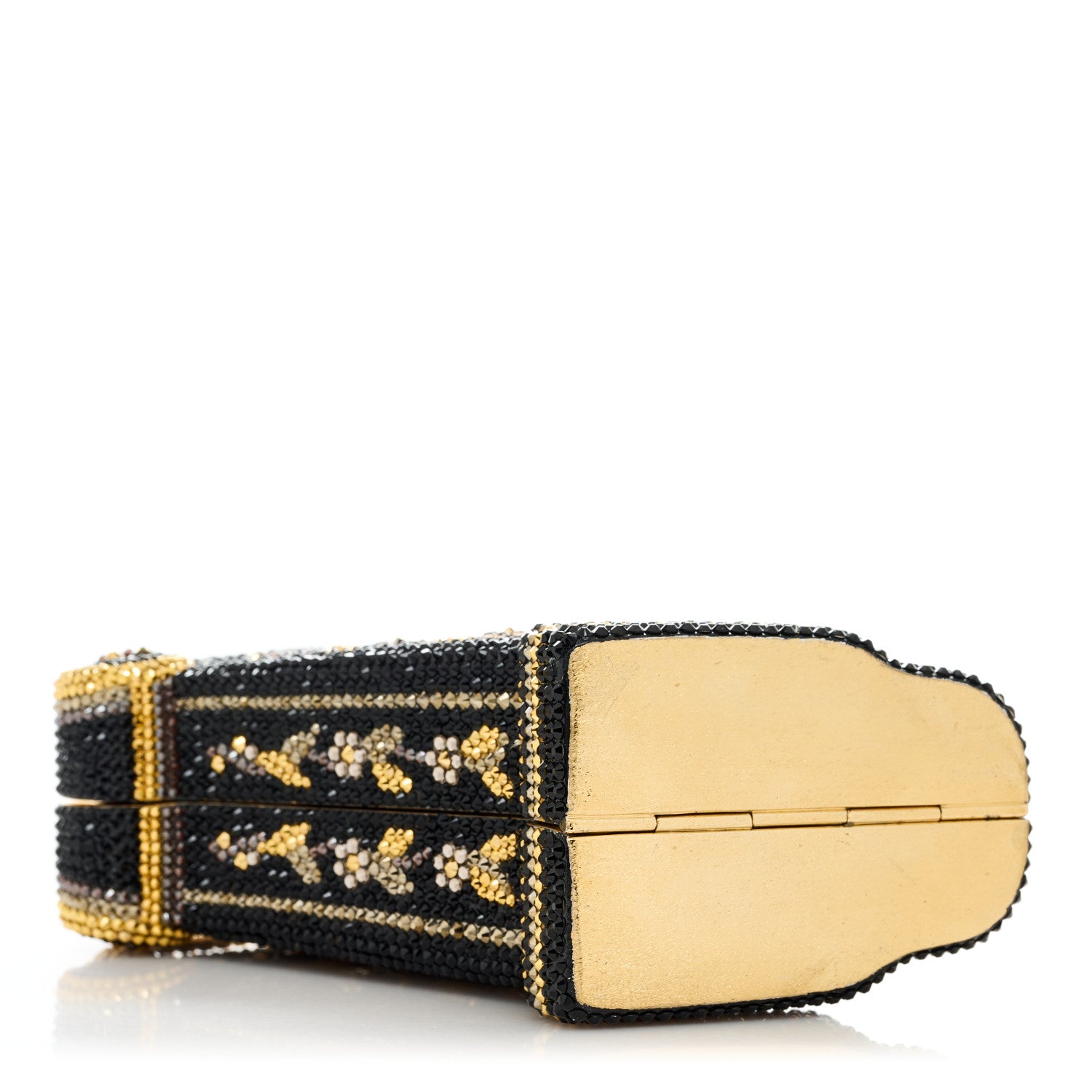 Judith Leiber Swarovski Crystal Carnegie Hall Harp Minaudiere Clutch Gold Multicolor 4 of 12