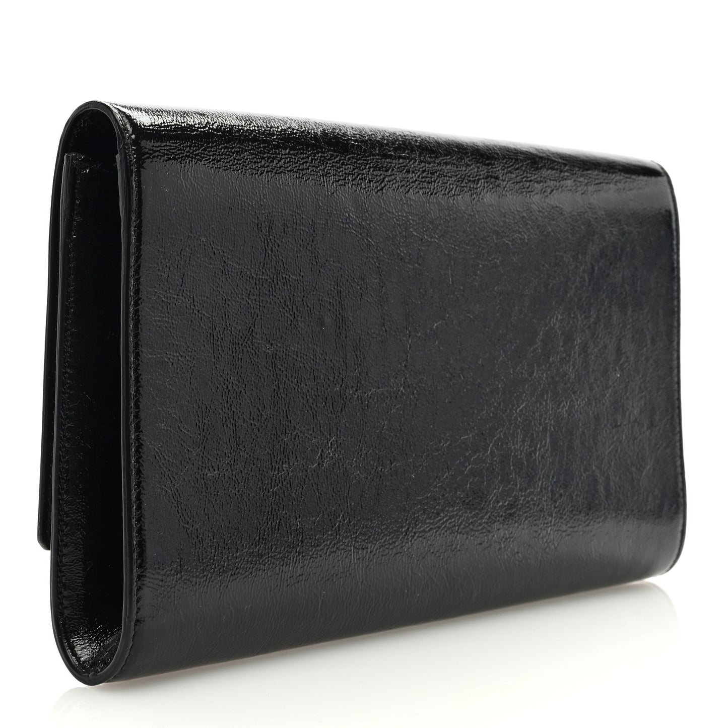 Textured Patent Monogram Large Belle De Jour Clutch Black