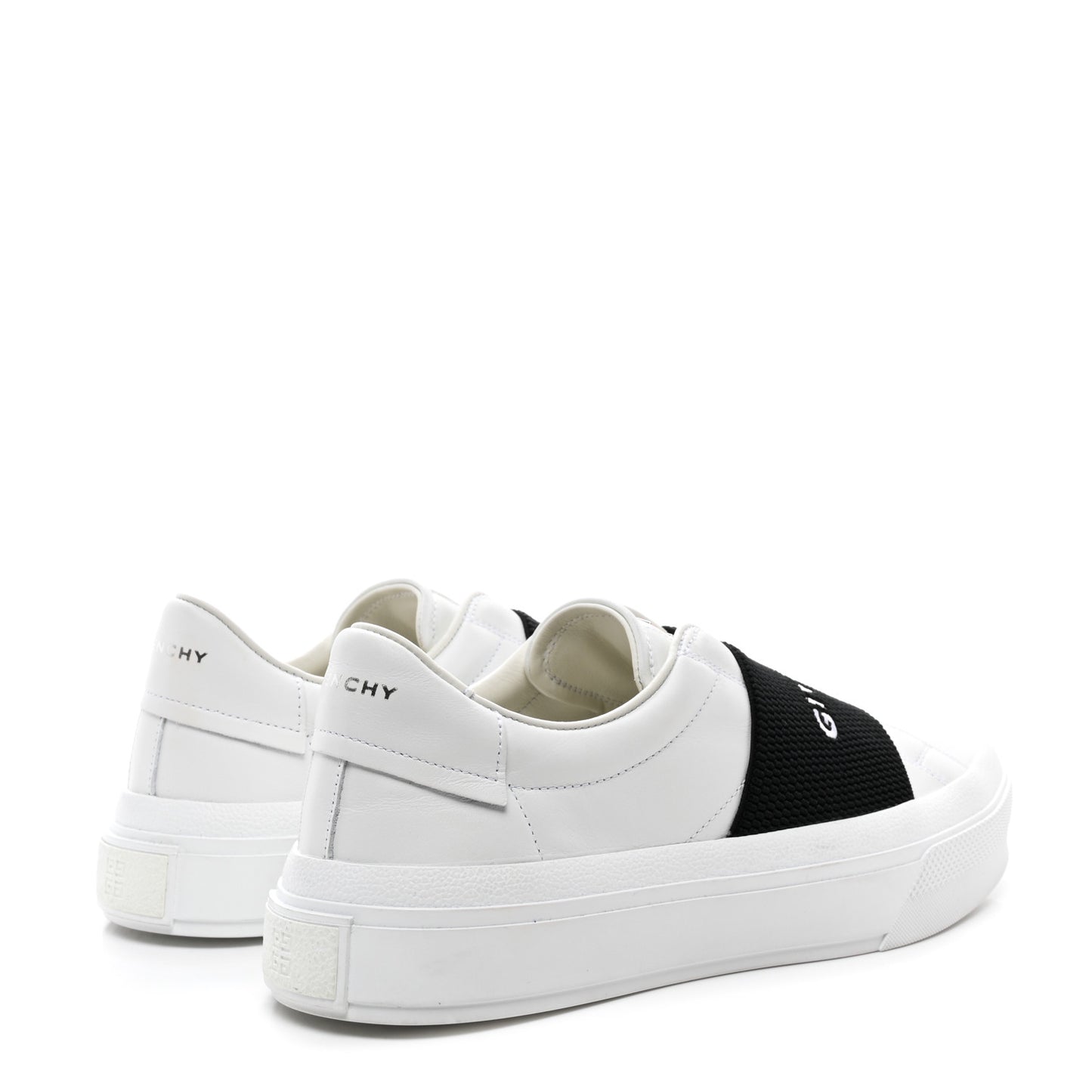 Calfskin Band Logo Womens City Sport Sneakers 38 White Black