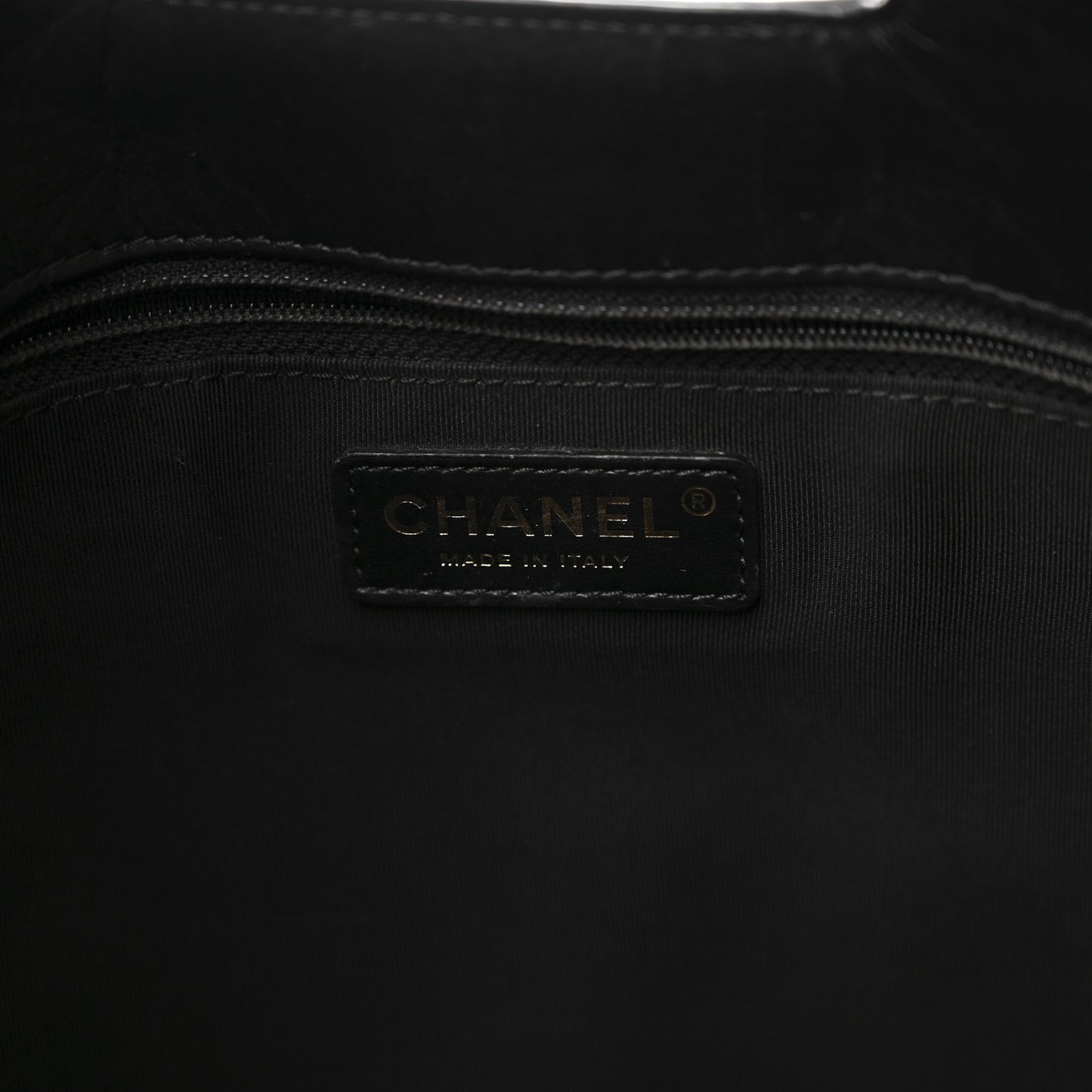 Aged Calfskin Medium Charm Shopping Bag Black