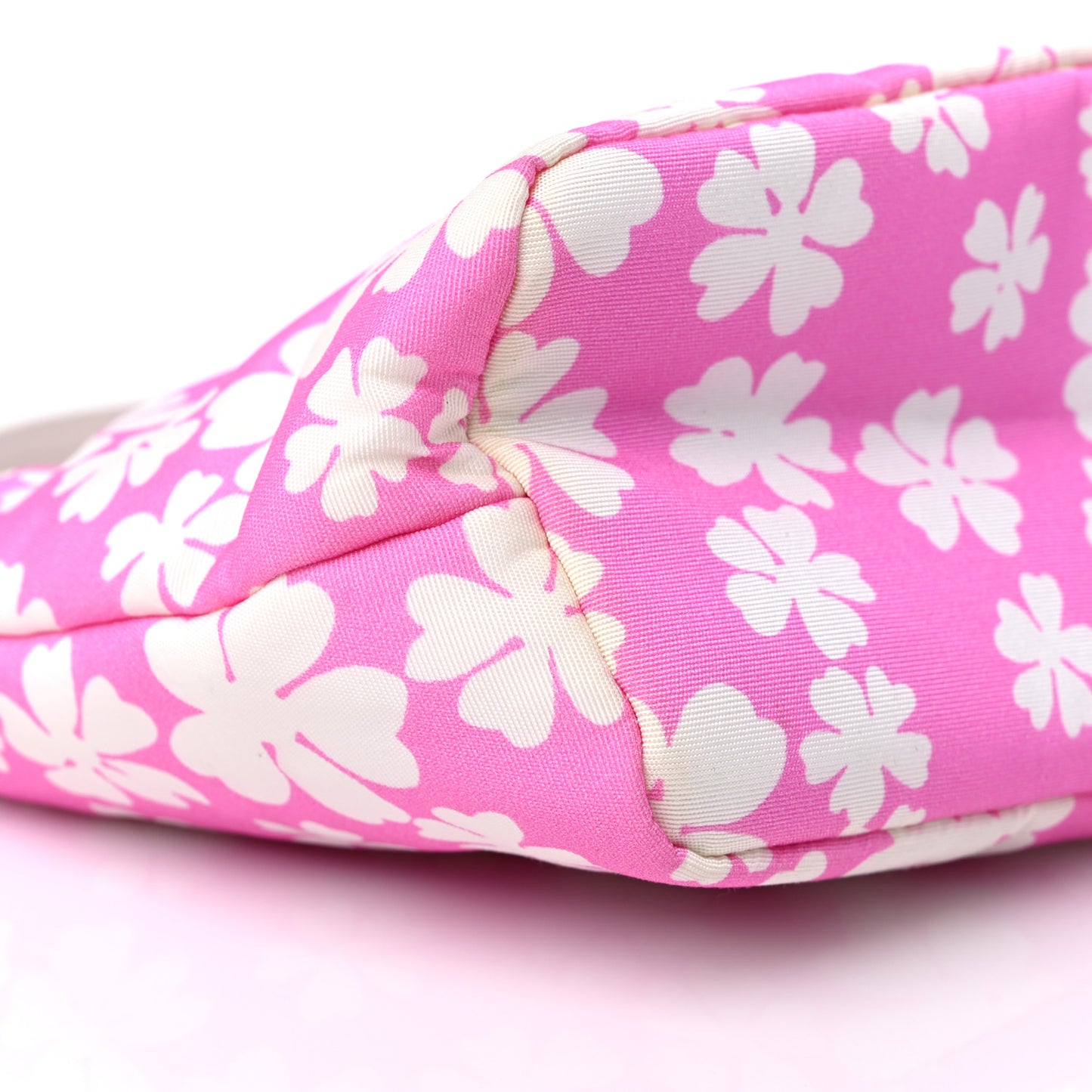 Nylon Floral Print Shoulder Bag Pink