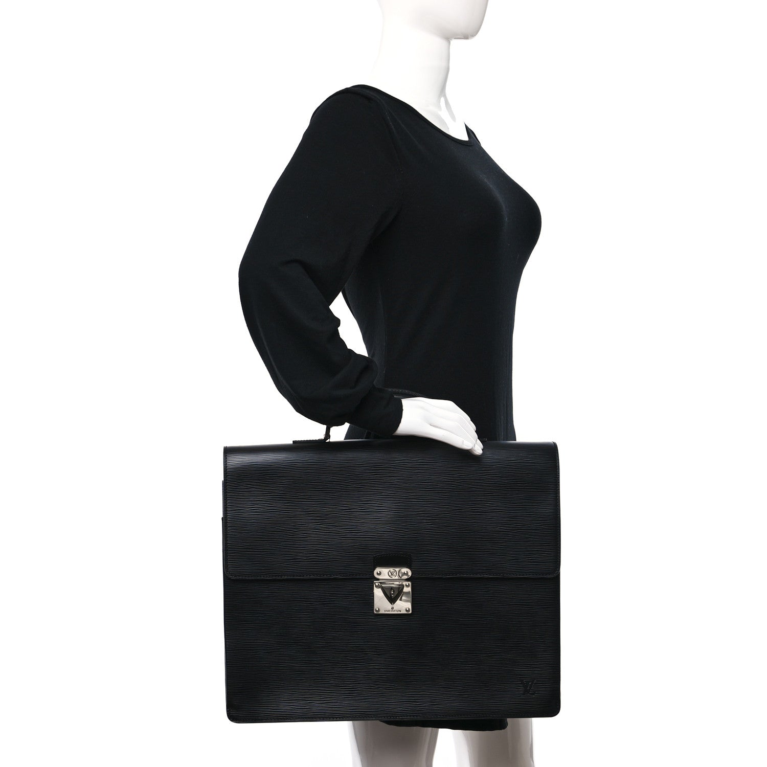 Louis Vuitton Epi Robusto 2 Compartment Briefcase Black 2 of 12