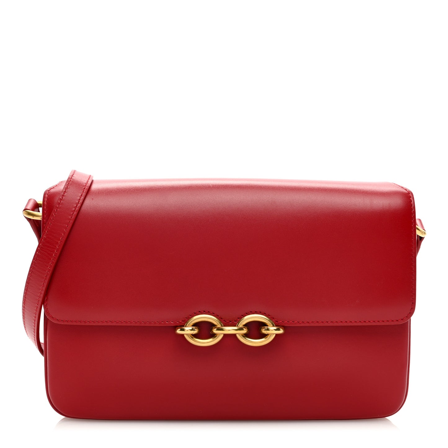 Smooth Calfskin Le Maillon Satchel Rouge Eros