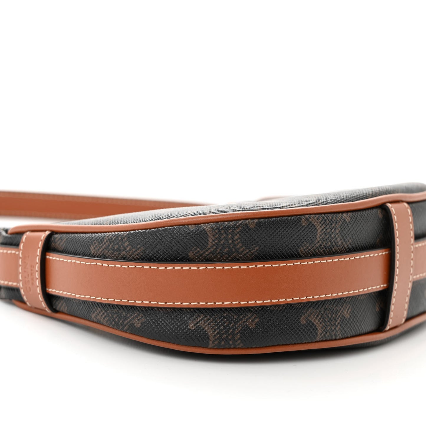 Canvas Calfskin Mini Ava Triomphe Shoulder Bag Tan