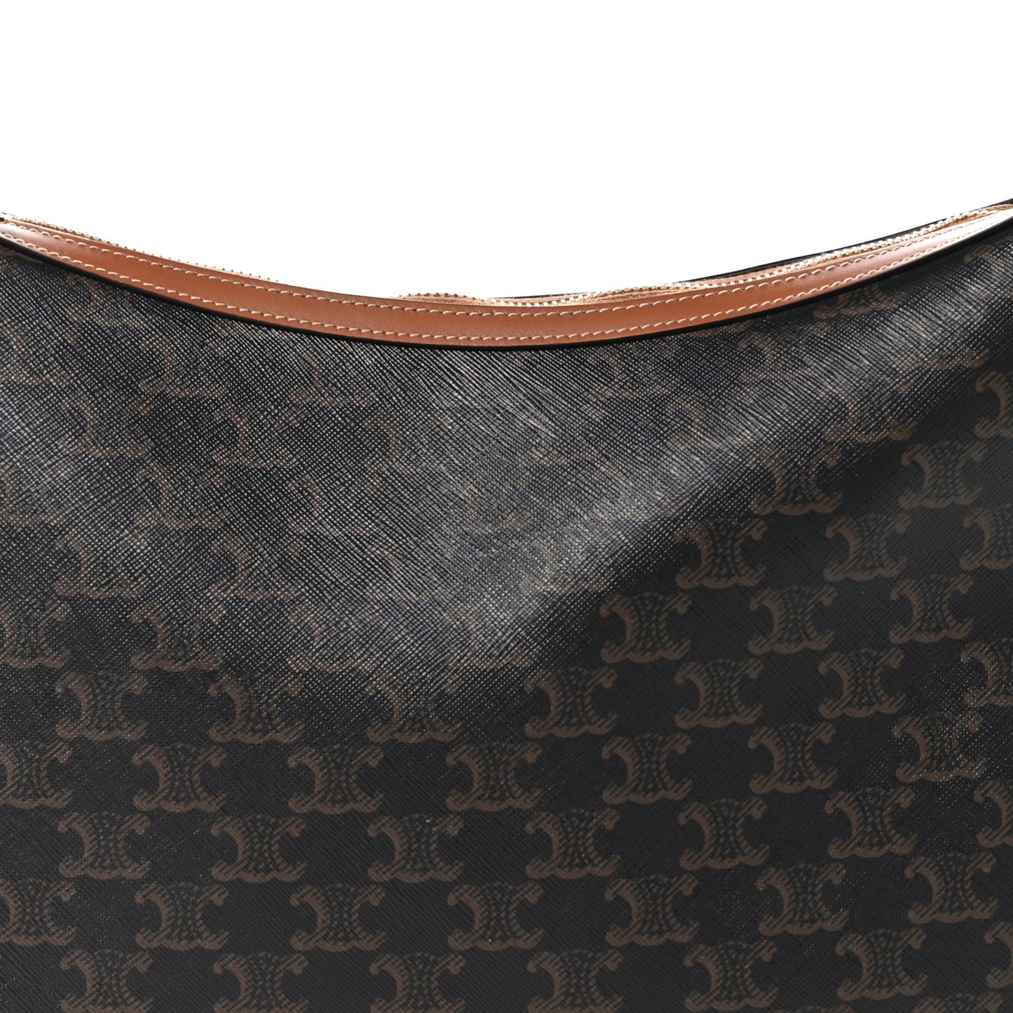 Calfskin Triomphe Canvas Heloise Shoulder Bag Tan