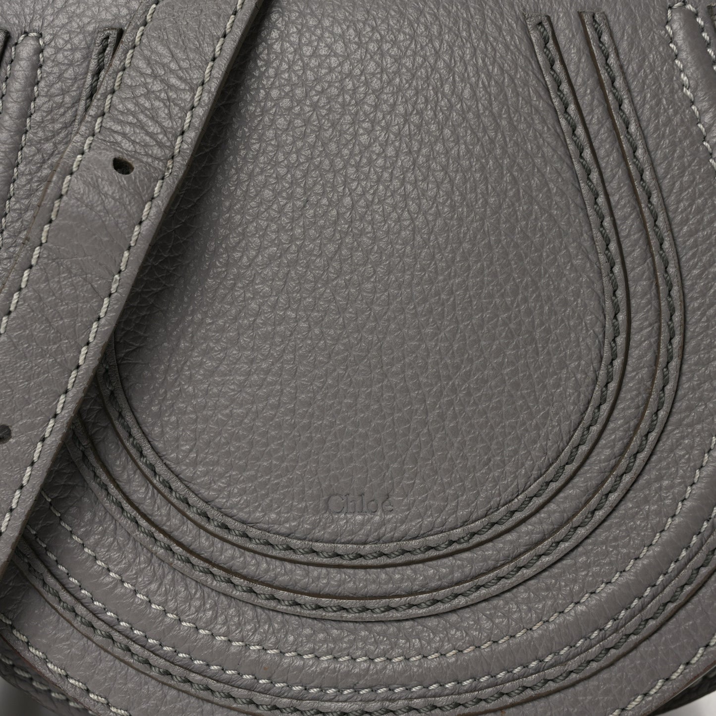 Calfskin Mini Marcie Round Crossbody Bag Cashmere Grey