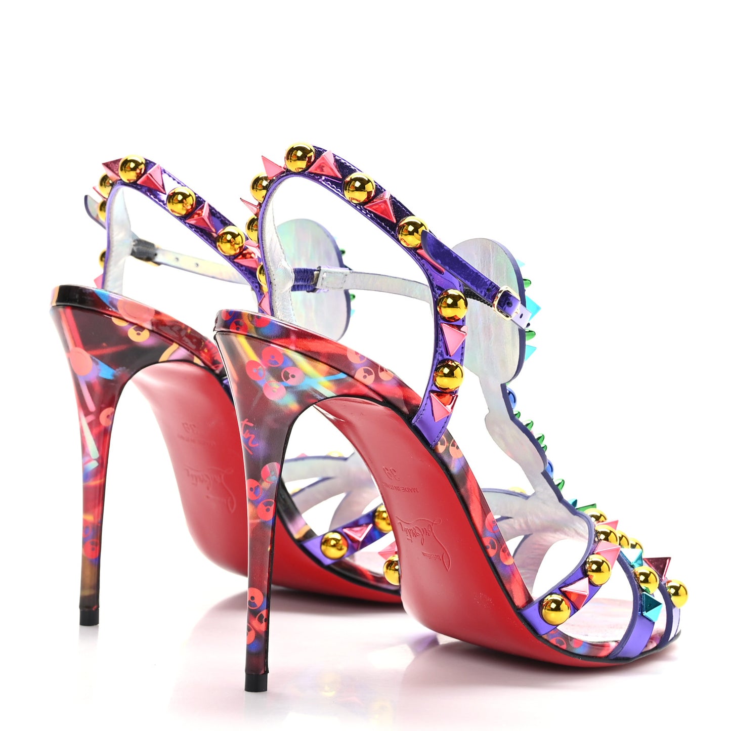 Patent Embellished Goldora Disco 100 Sandals 39 Multicolor