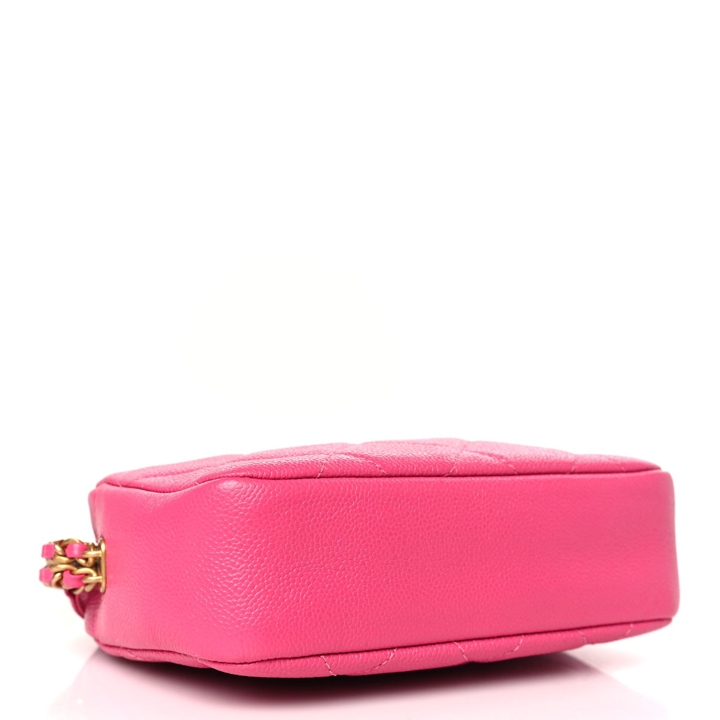Shiny Caviar Quilted Chain Melody Camera Bag Fuchsia