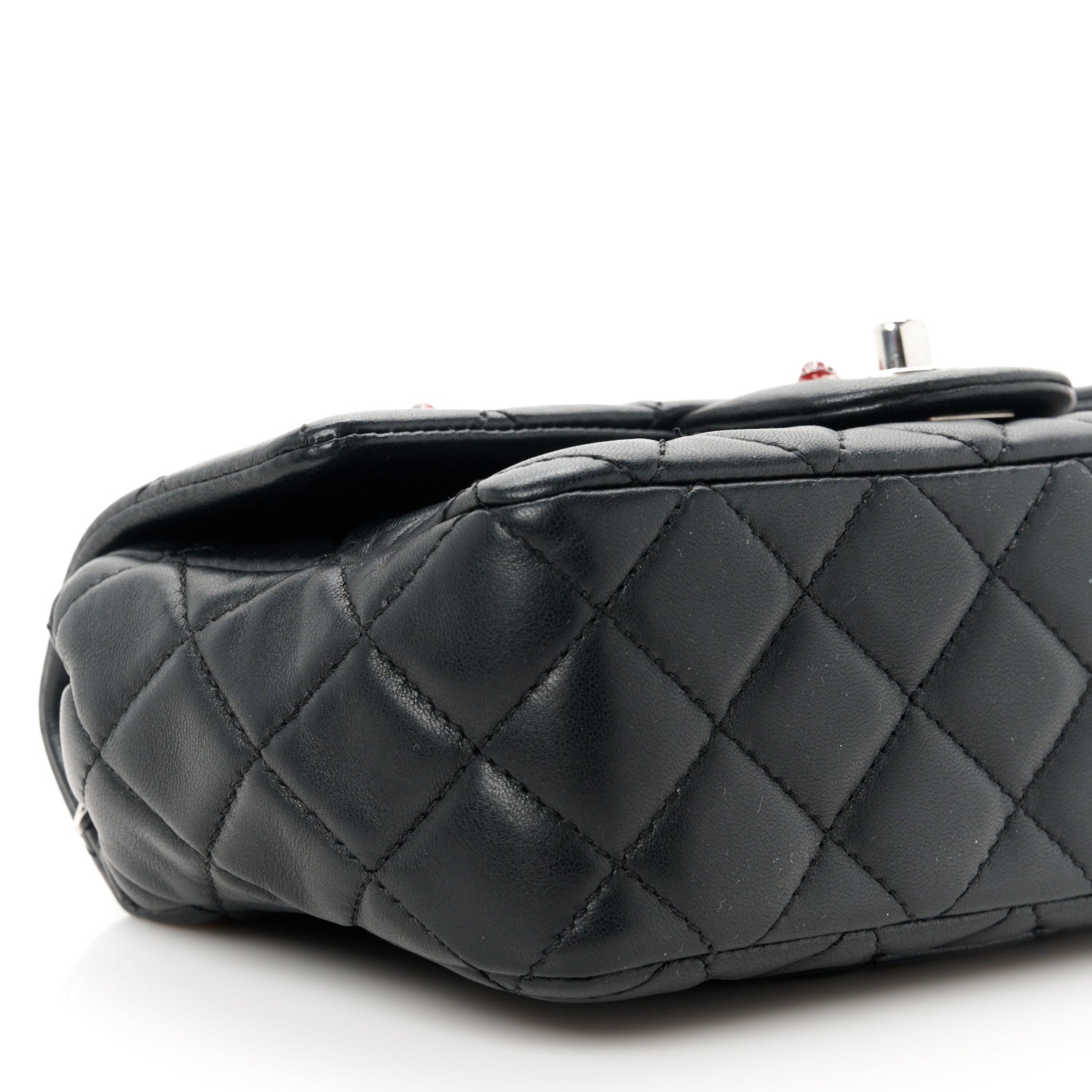 Chanel Lambskin Quilted Embellished Mini Ladybug Rectangular Flap Black 10 of 11
