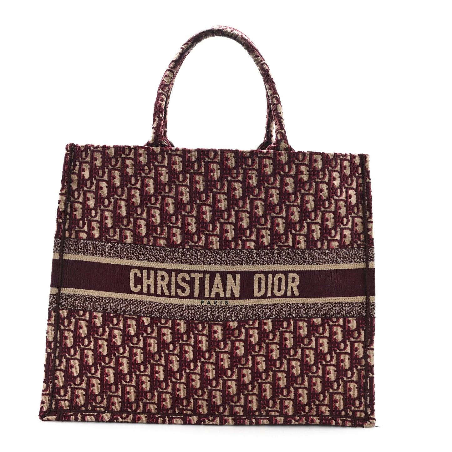 Oblique Large Book Tote Burgundy Multicolor