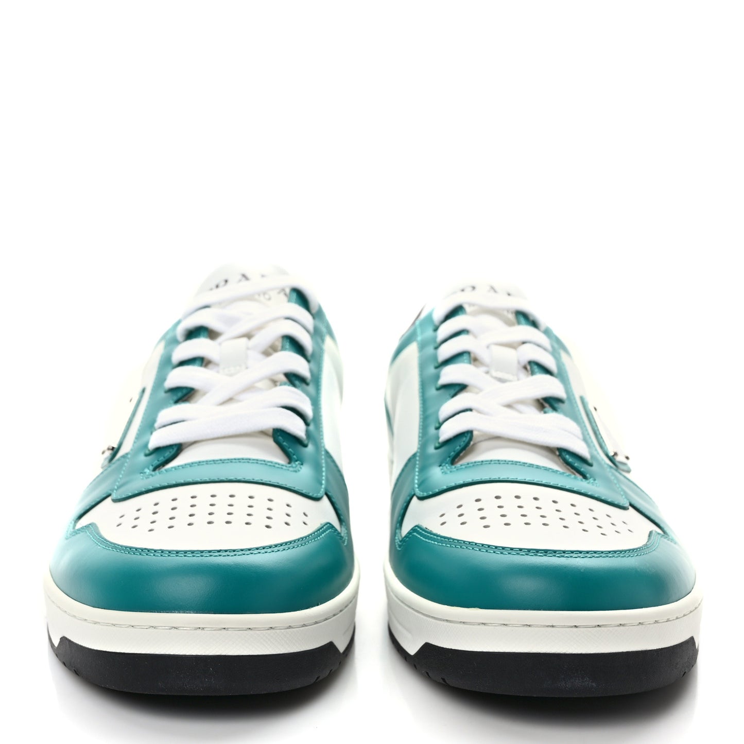 Vitello Sport Spazzolato Rois Metal Triangle Logo Mens Downtown Low Top Sneakers 10 White Green