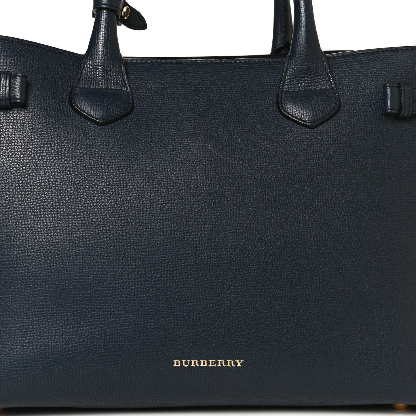 Grainy Calfskin House Check Medium Banner Tote Ink Blue