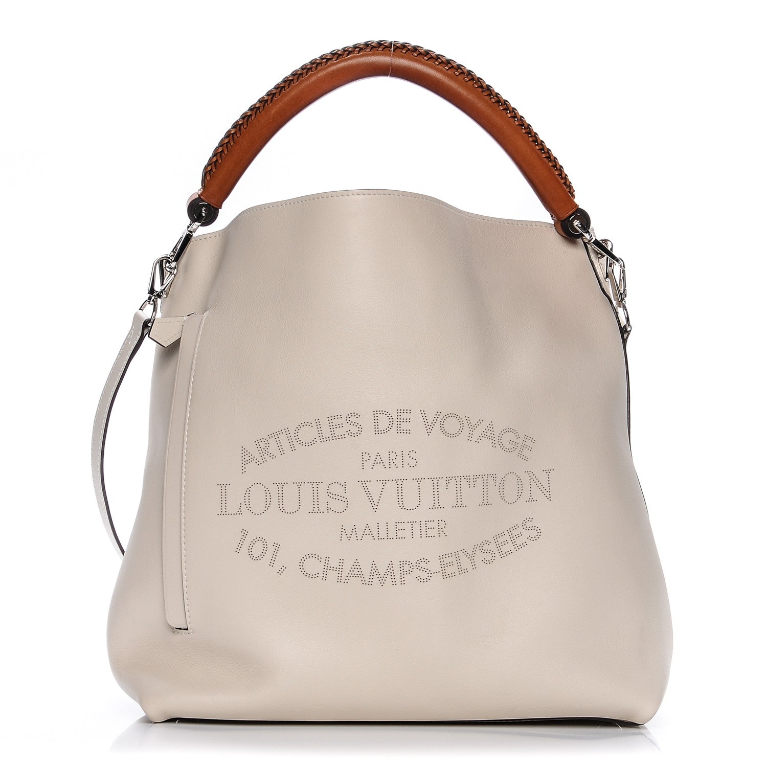 Louis Vuitton Veau Soie Calfskin Parnassea Bagatelle Hobo Blanc Casse 1 of 8