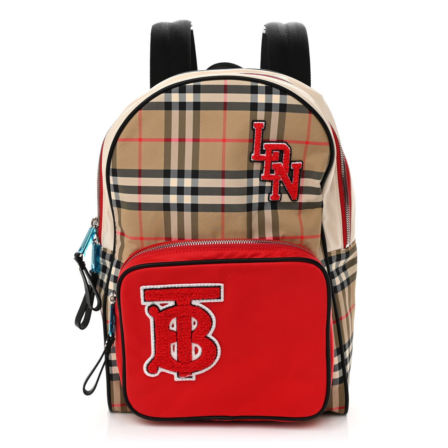 Econyl Vintage Check Kids Monogram Backpack Archive Beige