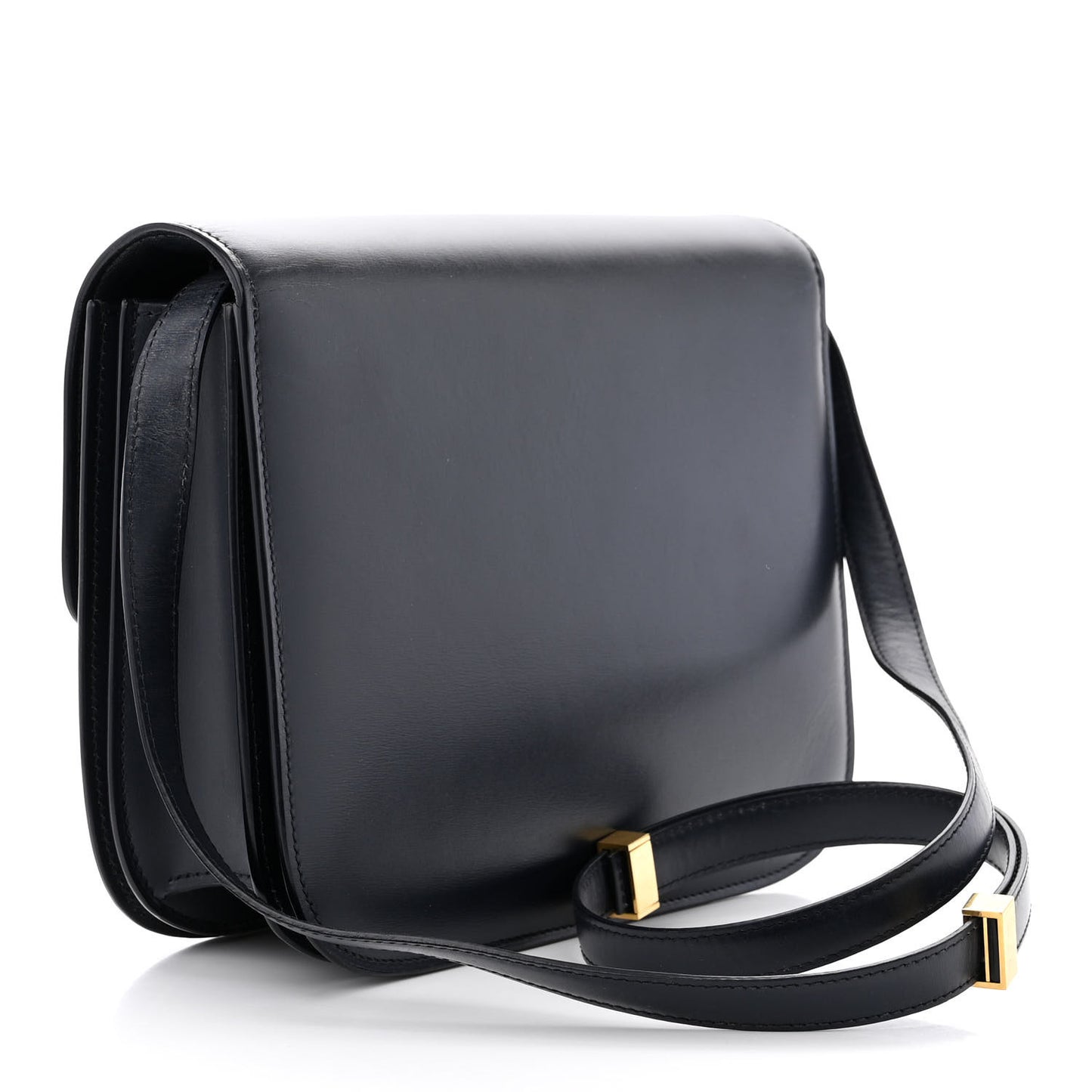 Smooth Calfskin Medium Classic Box Flap Bag Dark Blue