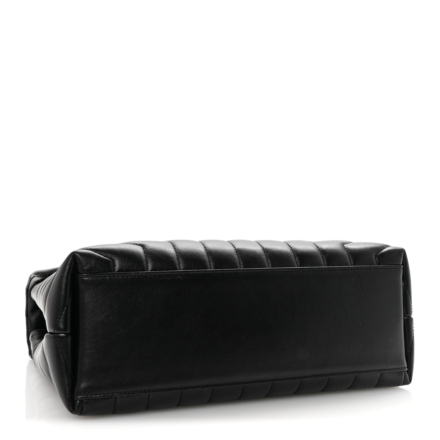 Calfskin Y Quilted Monogram Medium Loulou Chain Satchel Black