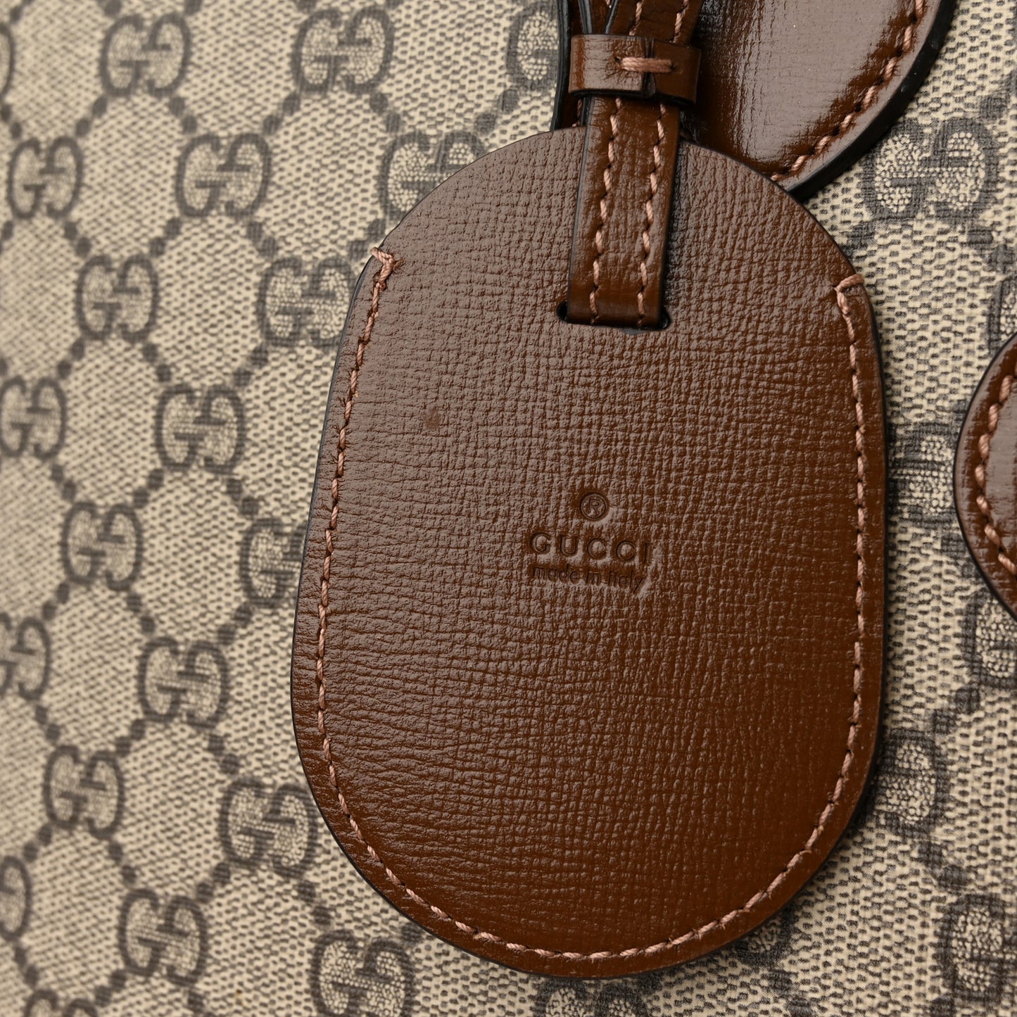 GG Supreme Monogram Azalea Calfskin Large Horsebit 1955 Duffle Bag Beige Ebony Brown Sugar