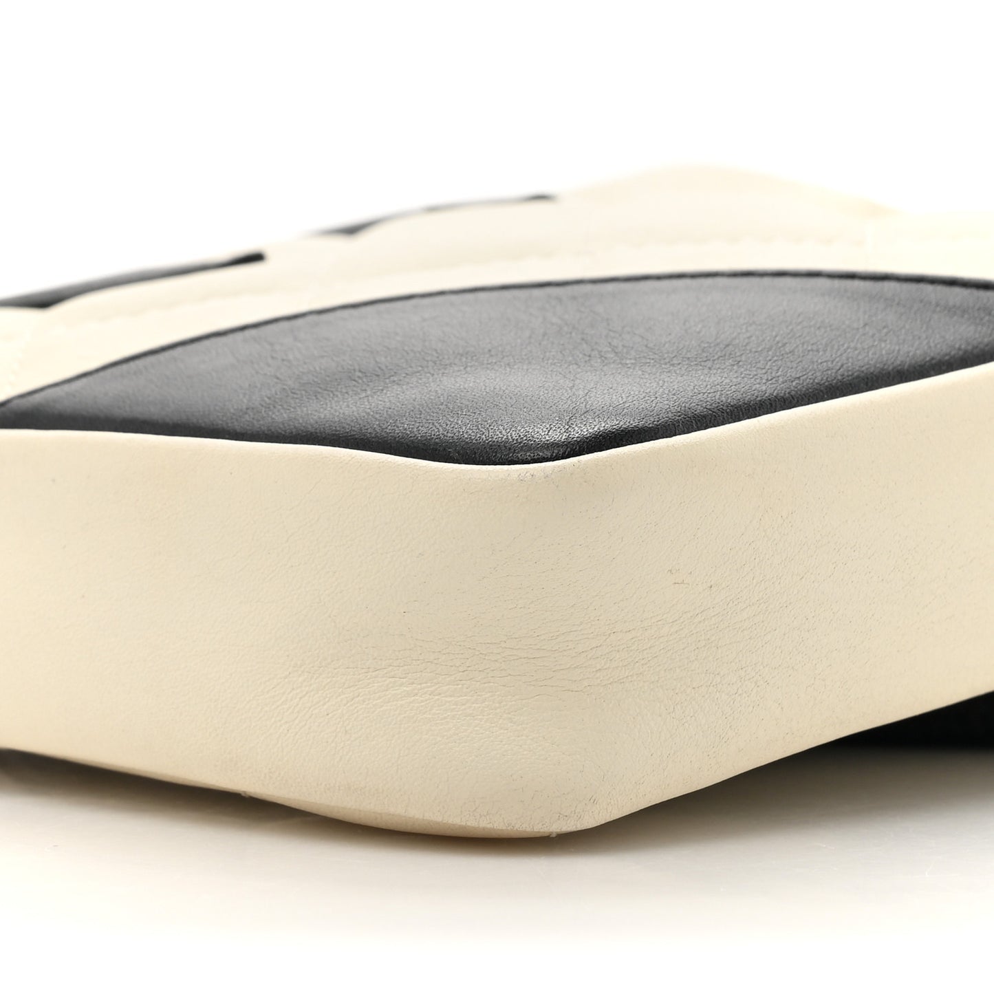 Calfskin Quilted Cambon Small Messenger White Black