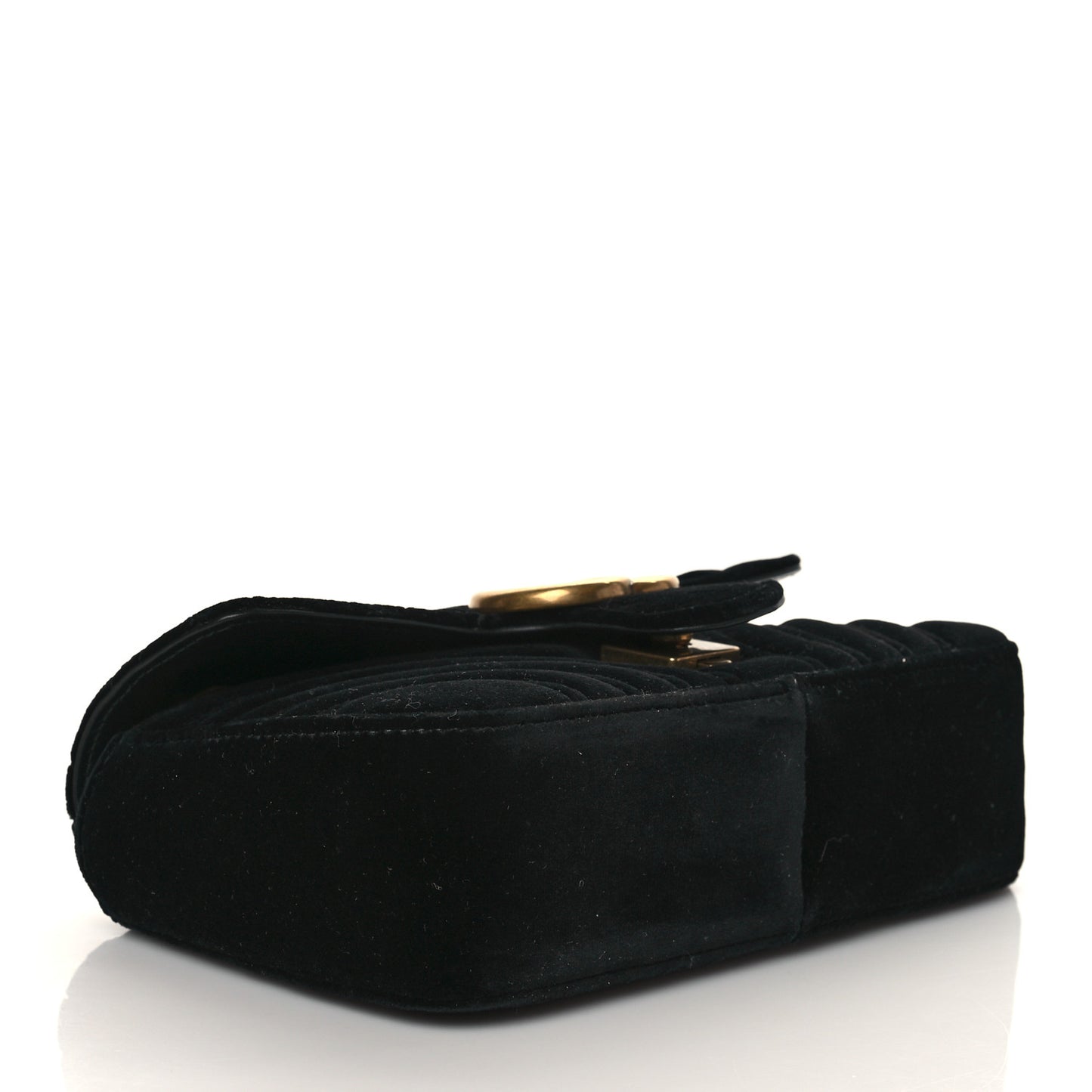 Velvet Matelasse Mini GG Marmont Shoulder Bag Black