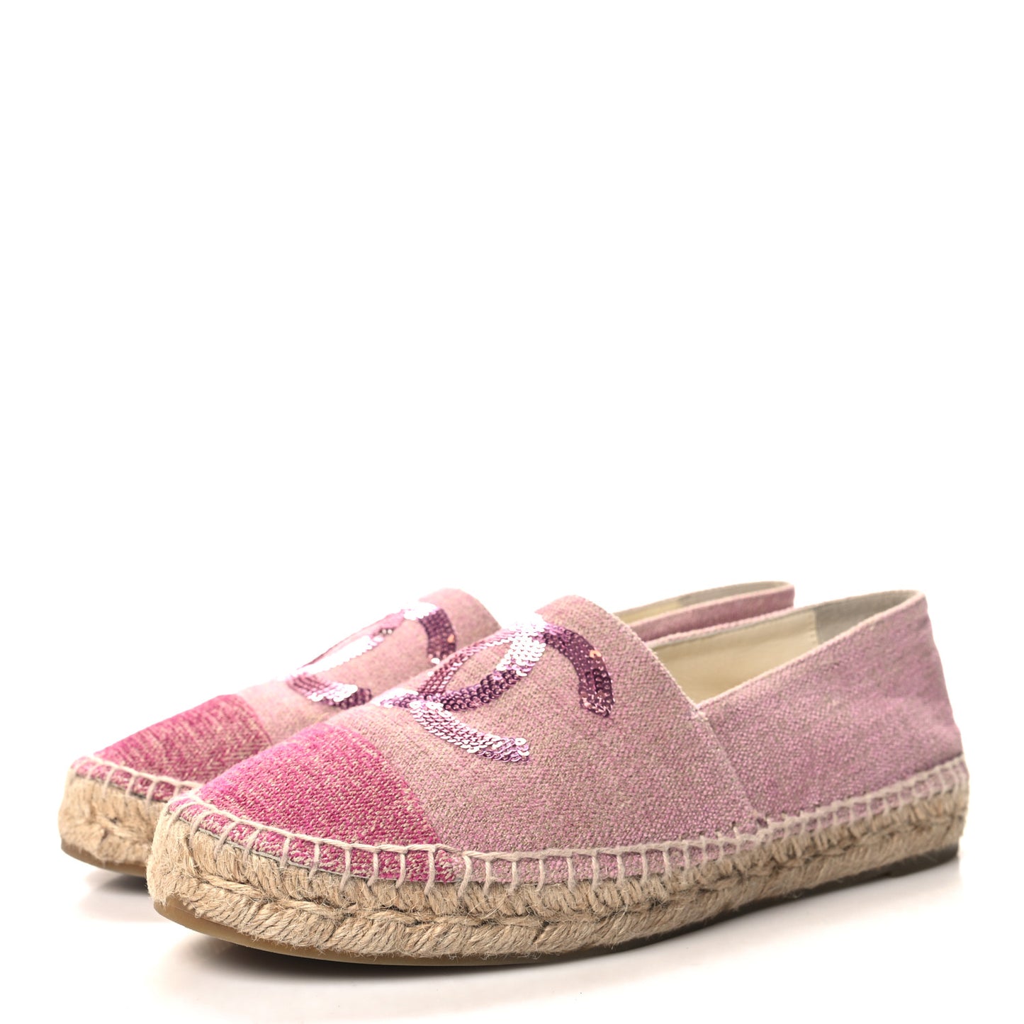 Toile Sequin CC Espadrilles 39 Pink Dark Pink