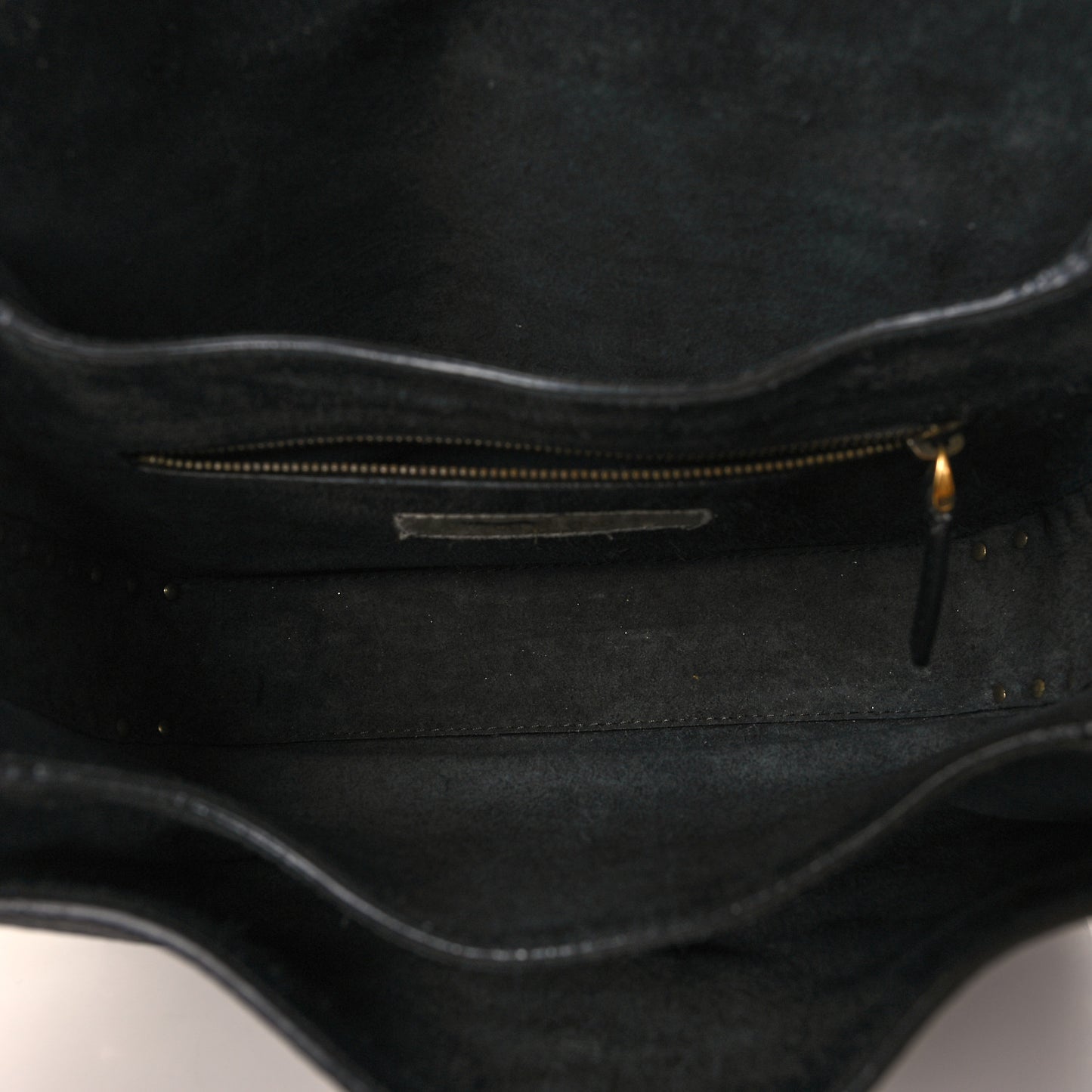 Pebbled Calfskin Medium Rockstud Rolling Flap Saddle Bag Black