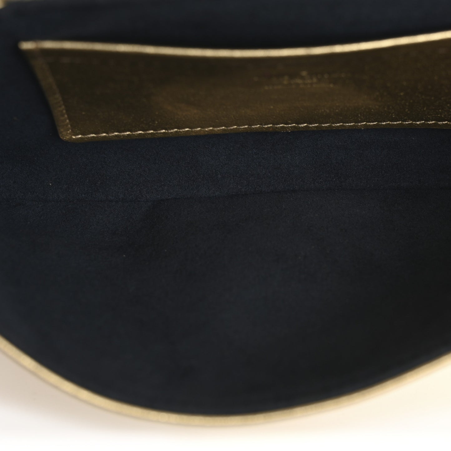 Metallic Lambskin Embossed Monogram Pochette Coussin Gold