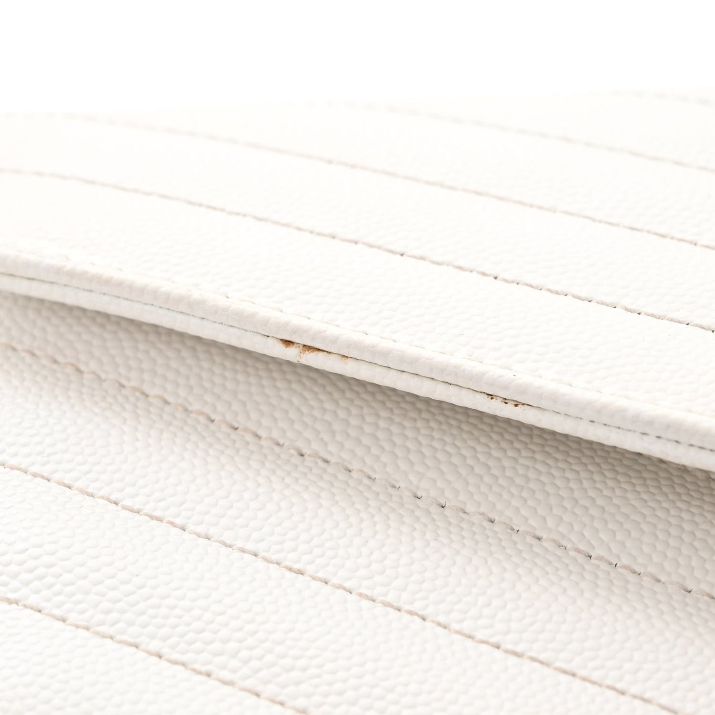 Grain De Poudre Matelasse Chevron Monogram Chain Wallet White